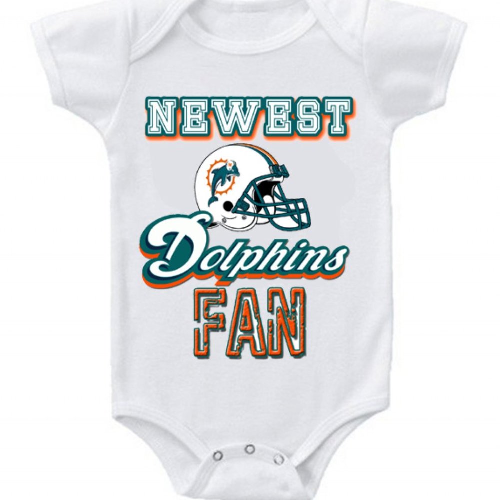 New Cute Baby One Piece Football Miami Dolphins